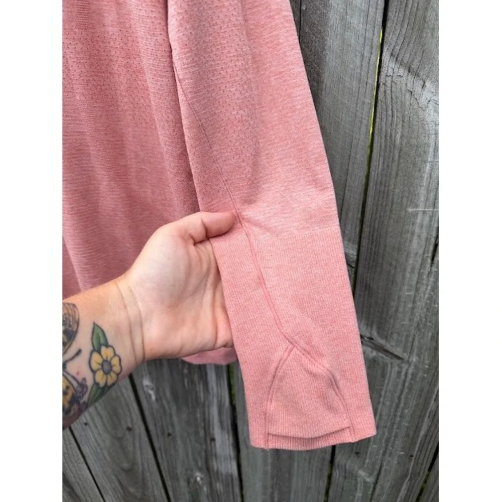 Active Lululemon Top Womens 14 Pink Swiftly Tech Long Sleeve 2.0 Relaxed Fit